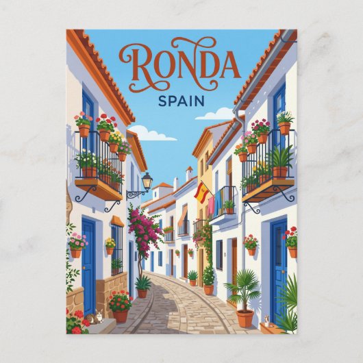Steeg in Ronda Spanje Briefkaart (Voorkant)