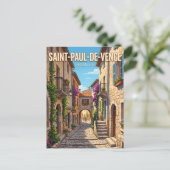 Steeg in Saint-Paul-de-Vence Frankrijk Briefkaart (Staand voorkant)