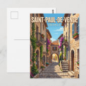 Steeg in Saint-Paul-de-Vence Frankrijk Briefkaart (Voorkant / Achterkant)