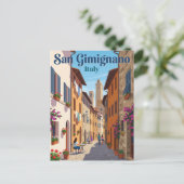 Steeg in San Gimignano Italië Briefkaart (Staand voorkant)