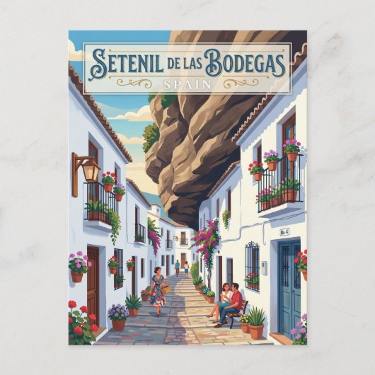 Steeg in Setenil de las Bodegas Spanje Briefkaart (Voorkant)