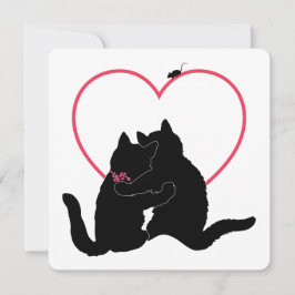 Steegkatten snorren samen plat valentijnskaart feestdagenkaart