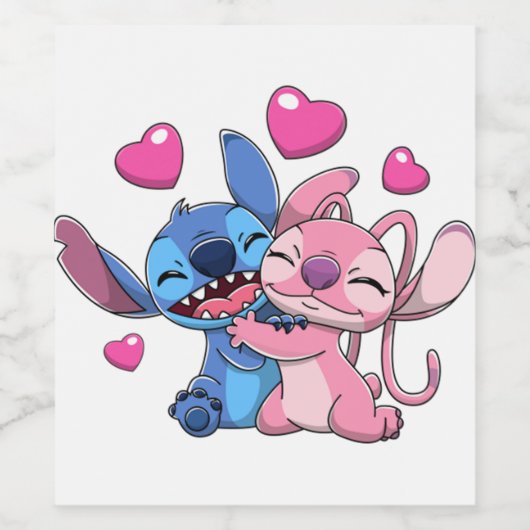 Steek &amp; Engel Valentijnse  1 Wijn Etiket (Enkel label)