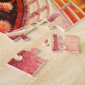 Steek de brug over de vijver met de bloeiende wate legpuzzel (Zijkant)