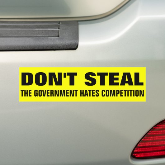 Steek de concurrentie niet door de overheid bumpersticker (Op auto)