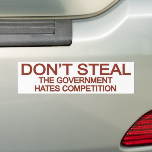 Steek de concurrentie niet door de overheid bumpersticker (Op auto)
