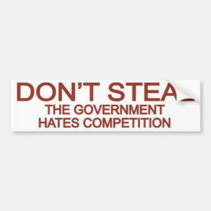 Steek de concurrentie niet door de overheid bumpersticker
