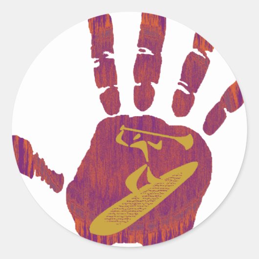 STEEK DE HAND RONDE STICKER (Voorkant)