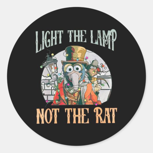 Steek de lamp aan, niet de Rat Christmas Funny Hol Ronde Sticker (Voorkant)