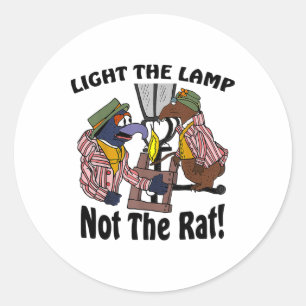 Steek De Lamp Aan Niet De Rat Grappig Kerstmis Ronde Sticker