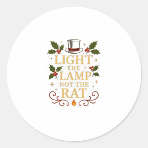 Steek De Lamp Aan Niet De Rat Grappige Kerstmatch Ronde Sticker
