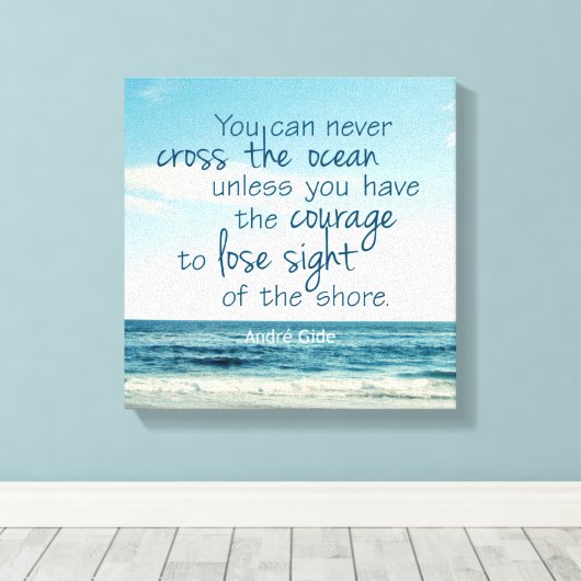 STEEK DE OCEAAN OVER QUOTE CANVAS AFDRUK (Insitu (Houten vloer))