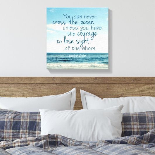 STEEK DE OCEAAN OVER QUOTE CANVAS AFDRUK (Insitu (Slaapkamer))