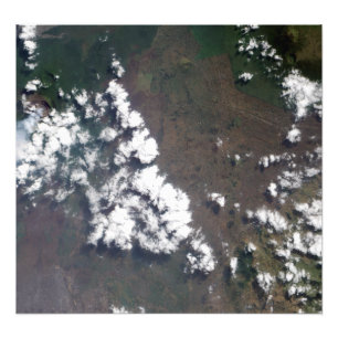 Steek de pik uit de Nyiragongo Volcano in de DRC Foto Afdruk