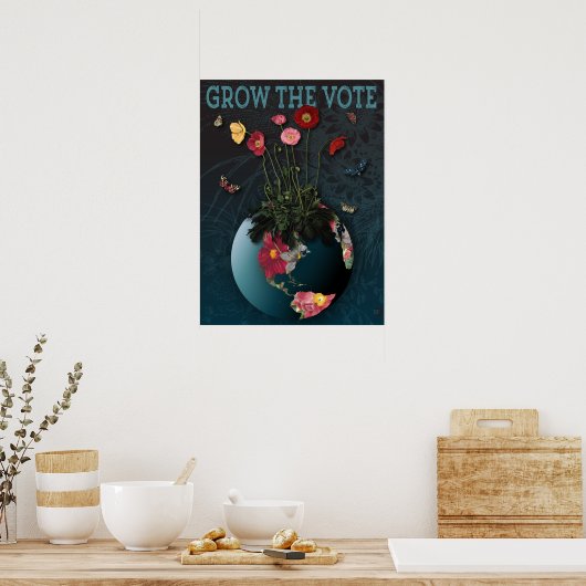 Steek de stem uit - bespaar de planeet poster (Keuken)