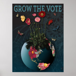 Steek de stemmen op - bespaar de planeet poster
