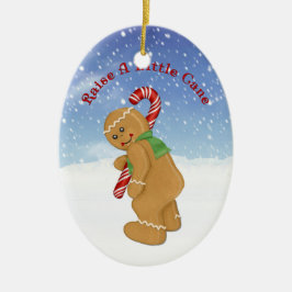 Steek een beetje riet Humor Keramisch Ornament