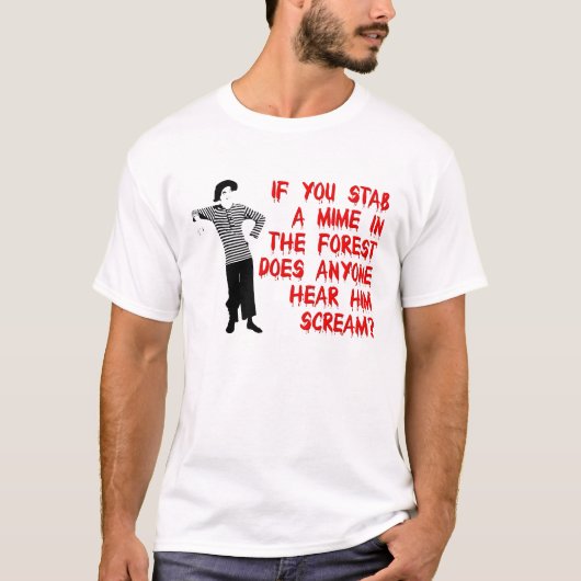 Steek een Mime Grappig T-Shirt Humor (Voorkant)