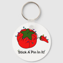 Steek er een pin in! (Naaigoottomaat) Sleutelhanger