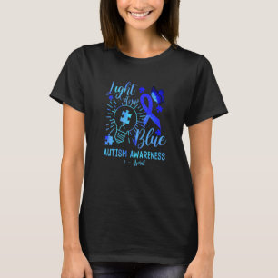 Steek het blauw aan Legpuzzel Vlinder Lint Autisme T-shirt