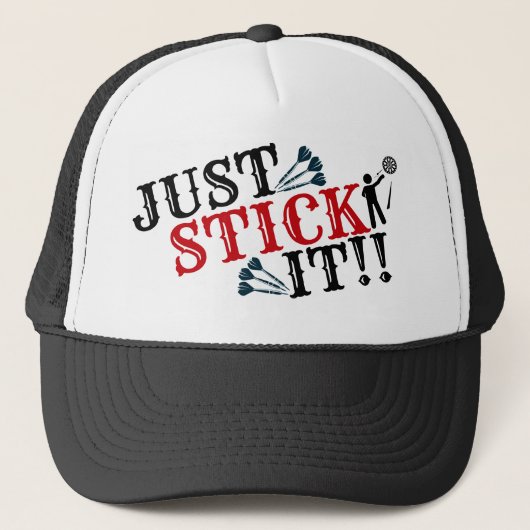 Steek het gewoon door met pijlwerpen trucker pet (Voorkant)