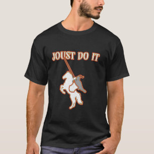 Steek het grappig ridder paard middeleeuwse steek t-shirt
