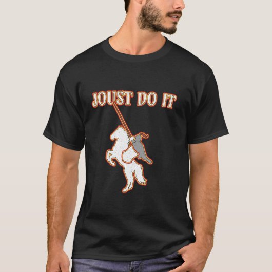 Steek het grappig ridder paard middeleeuwse steek t-shirt (Voorkant)