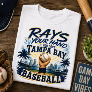 Steek je hand op als je van Tampa Bay-honkbal houd Tri-Blend Shirt