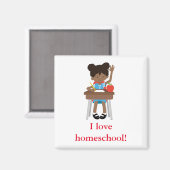 Steek je hand op, homeschool meisje magneet (Voorkant / Achterkant)