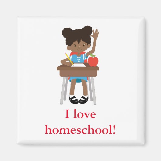 Steek je hand op, homeschool meisje magneet (Voorkant)