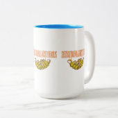 Steek je hand uit als genade voor de wereld tweekleurige koffiemok (Voorkant rechts)