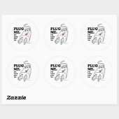 steek me in het stopcontact ronde sticker (Vel)