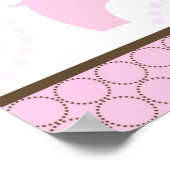 Steek Olifant Roze Baby Shower Vlag Poster (Hoek)