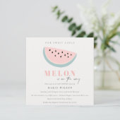 Steek ons kleine Melon Pastel Roze Baby shower Kaart (Staand voorkant)