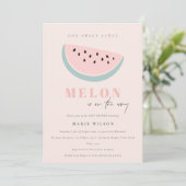 Steek ons kleine Melon Pastel Roze Baby shower Kaart (Staand voorkant)