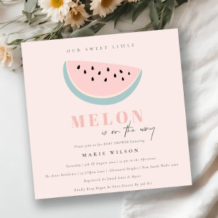 Steek ons kleine Melon Pastel Roze Baby shower Kaart
