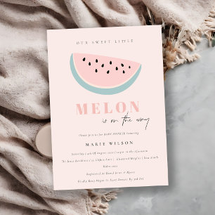 Steek ons kleine Melon Pastel Roze Baby shower Kaart