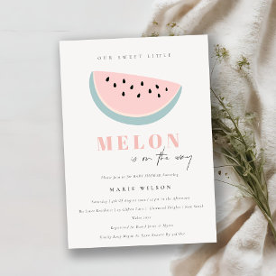 Steek ons kleine Melon Pastel Roze Baby shower Kaart