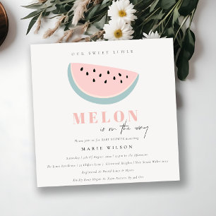 Steek ons kleine Melon Pastel Roze Baby shower Kaart