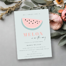 Steek ons kleine Melon Pastel Roze Blauw Baby show Kaart