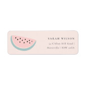 Steek ons kleine Melon Pastel Roze Blush-adres af Etiket (Voorkant)