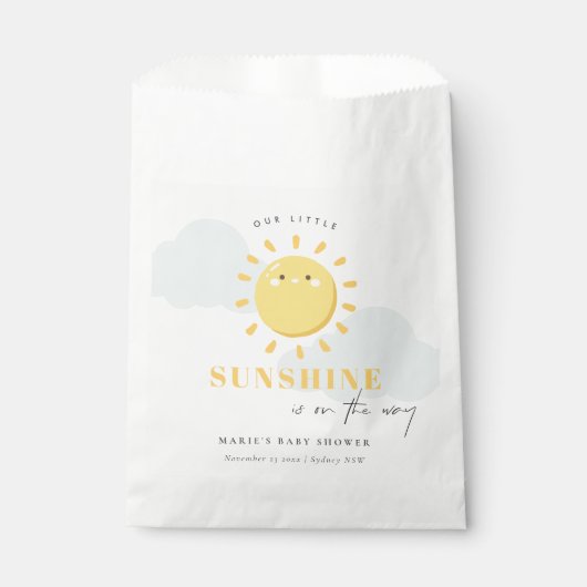 Steek ons kleine zonnige gele Baby shower Bedankzakje (Voorkant)