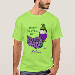 Steek Urho-flessen omhoog! + Salute Tweezijdig T-s T-shirt