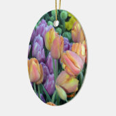 Steek van kleurrijke tulpen keramisch ornament (Links)