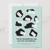 Steek van (republikeinse) kolen feestdagenkaart (Voorkant)