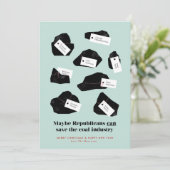 Steek van (republikeinse) kolen feestdagenkaart (Staand voorkant)