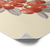 Steek van rijpe rode aronia bessen poster (Hoek)