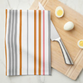Steekgrijze strepen theedoek (Quarter Fold)