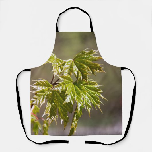 Steekgroene appelvertakking met kleine bladeren schort (Voorkant)