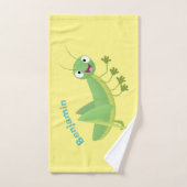 Steekgroene dolle cartoon bad handdoek (Handdoek)